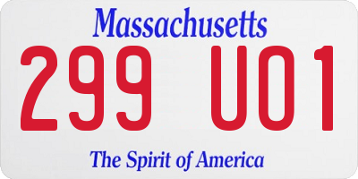 MA license plate 299UO1