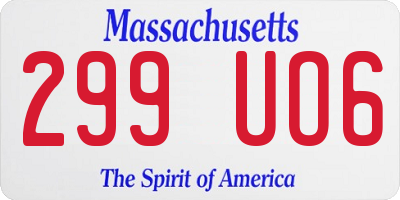 MA license plate 299UO6