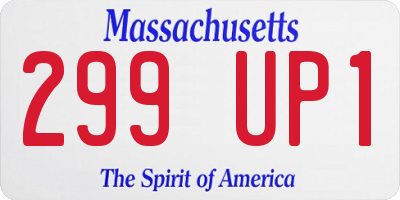 MA license plate 299UP1