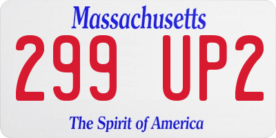 MA license plate 299UP2