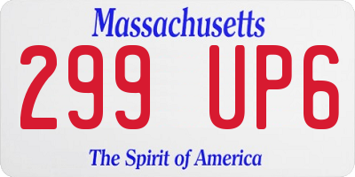 MA license plate 299UP6