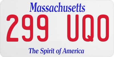 MA license plate 299UQ0