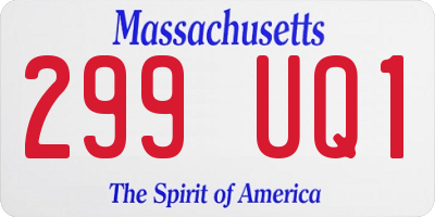 MA license plate 299UQ1