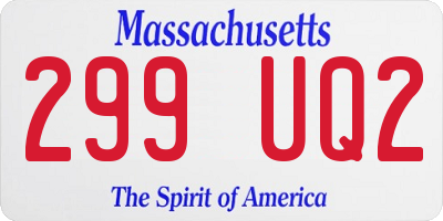 MA license plate 299UQ2