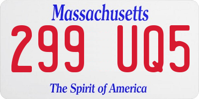 MA license plate 299UQ5
