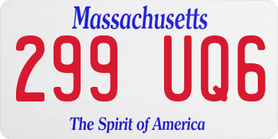 MA license plate 299UQ6