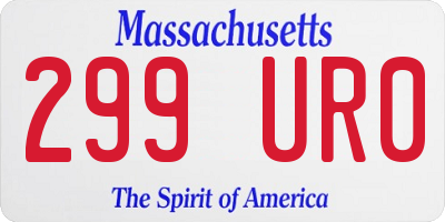 MA license plate 299UR0