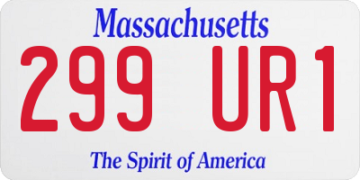 MA license plate 299UR1