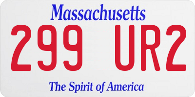 MA license plate 299UR2