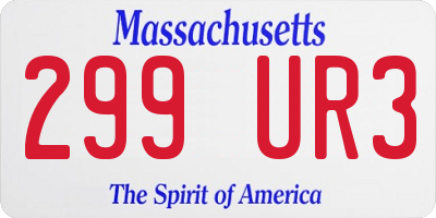 MA license plate 299UR3