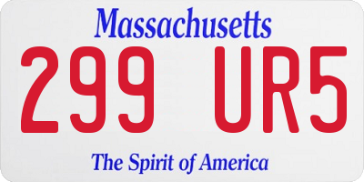 MA license plate 299UR5