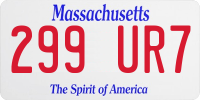 MA license plate 299UR7