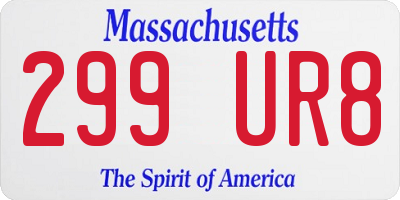 MA license plate 299UR8