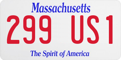 MA license plate 299US1