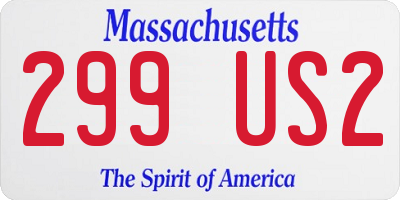 MA license plate 299US2