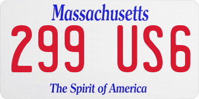 MA license plate 299US6