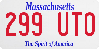 MA license plate 299UT0