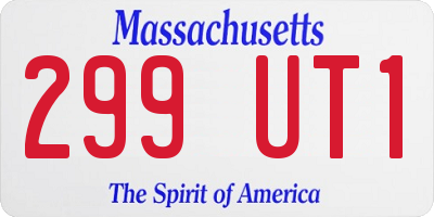 MA license plate 299UT1