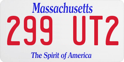 MA license plate 299UT2