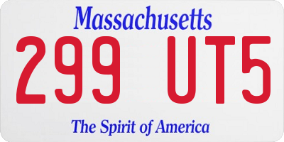 MA license plate 299UT5