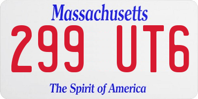 MA license plate 299UT6