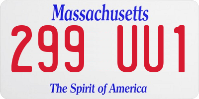 MA license plate 299UU1