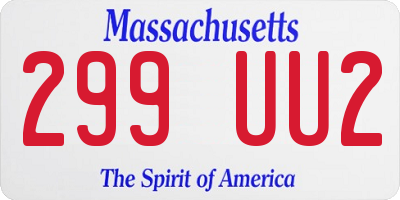 MA license plate 299UU2
