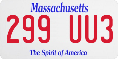 MA license plate 299UU3