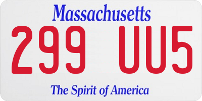MA license plate 299UU5