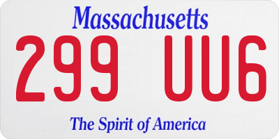 MA license plate 299UU6