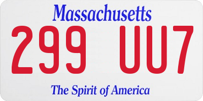 MA license plate 299UU7