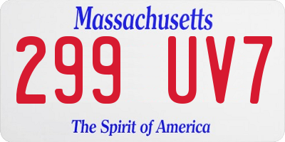 MA license plate 299UV7