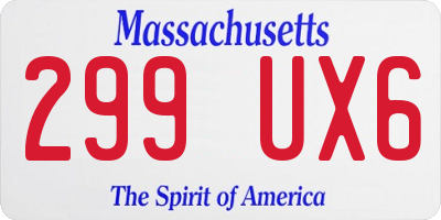 MA license plate 299UX6