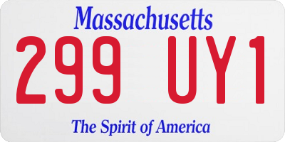 MA license plate 299UY1