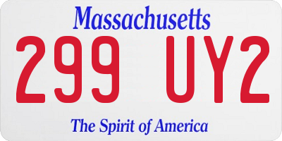 MA license plate 299UY2