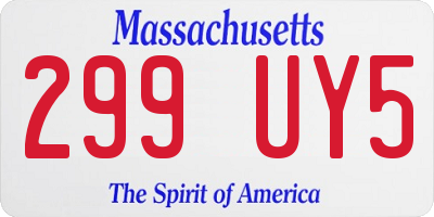MA license plate 299UY5