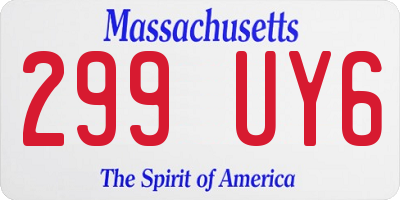MA license plate 299UY6