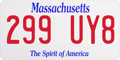 MA license plate 299UY8
