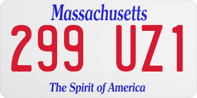 MA license plate 299UZ1