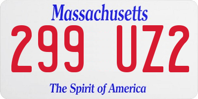 MA license plate 299UZ2