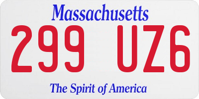 MA license plate 299UZ6