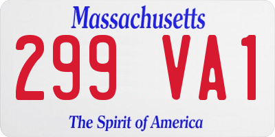 MA license plate 299VA1