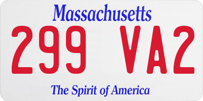 MA license plate 299VA2