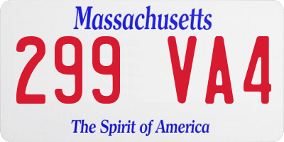 MA license plate 299VA4