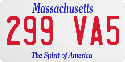 MA license plate 299VA5