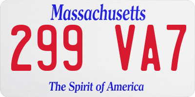MA license plate 299VA7