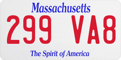 MA license plate 299VA8