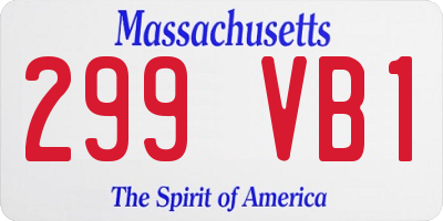 MA license plate 299VB1