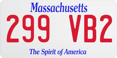 MA license plate 299VB2