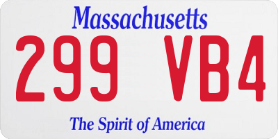 MA license plate 299VB4